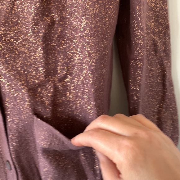 NWT LOFT Gold Sparkle Cardigan Sweater - Picture 10 of 15